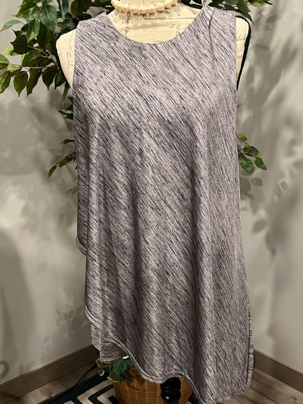 Joan Vass Metallic Silver Knit Tunic